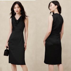 Banana Republic Factory Hammered Satin Knee Length Dress Sz 4 NWT